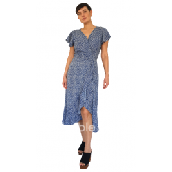 Φόρεμα μακρύ βαμβακερό rayon με μανίκια 